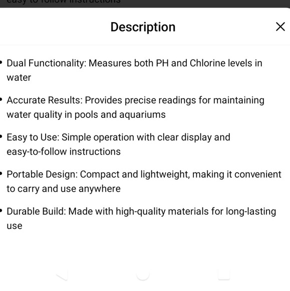 pH & chlorine meter, tester, pool spa aquarium bath gardening - Picture 4 of 4